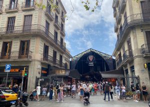 Outside La Boqueria market in Barcelona