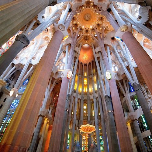 Sagradia Familia interior lighting