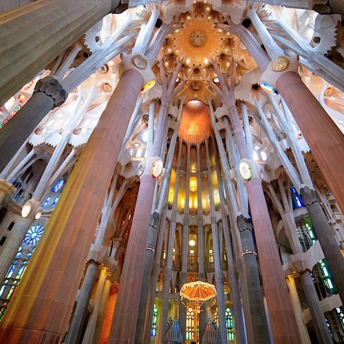 Sagradia Familia interior lighting