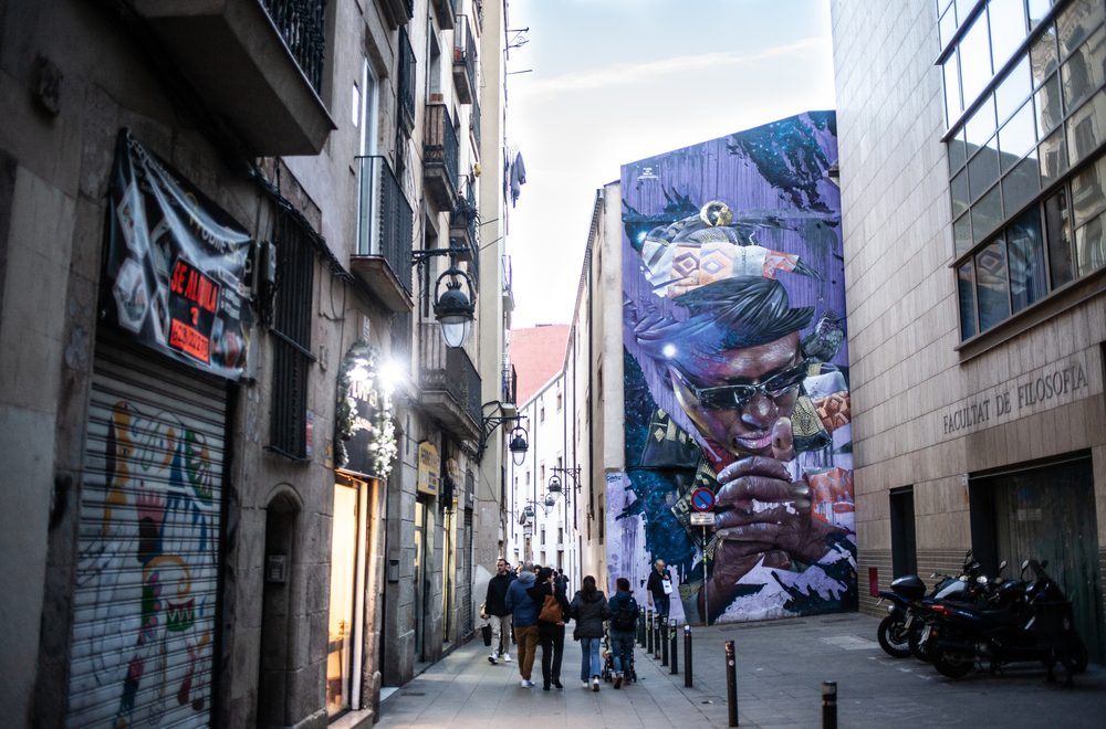 Graffiti on a street in Raval