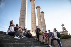 Barcelona guided tour with guests at Montjuic