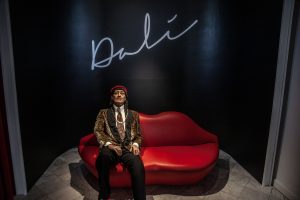DALI sitting on lips at the Barcelona Wax Museum