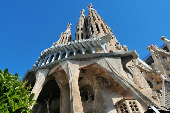 Towers of the Sagrada Familia on a Barcelona walking tour