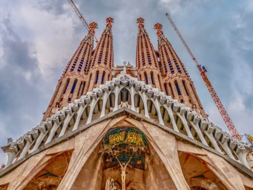 Sagrada Familia spires under construction
