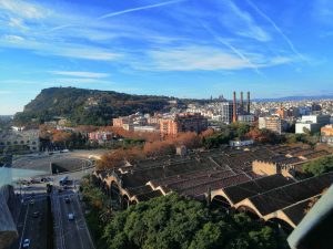 view of montjuic from the columbus monument