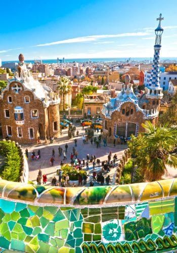 View of Park Guell tour in Barcelona Spain