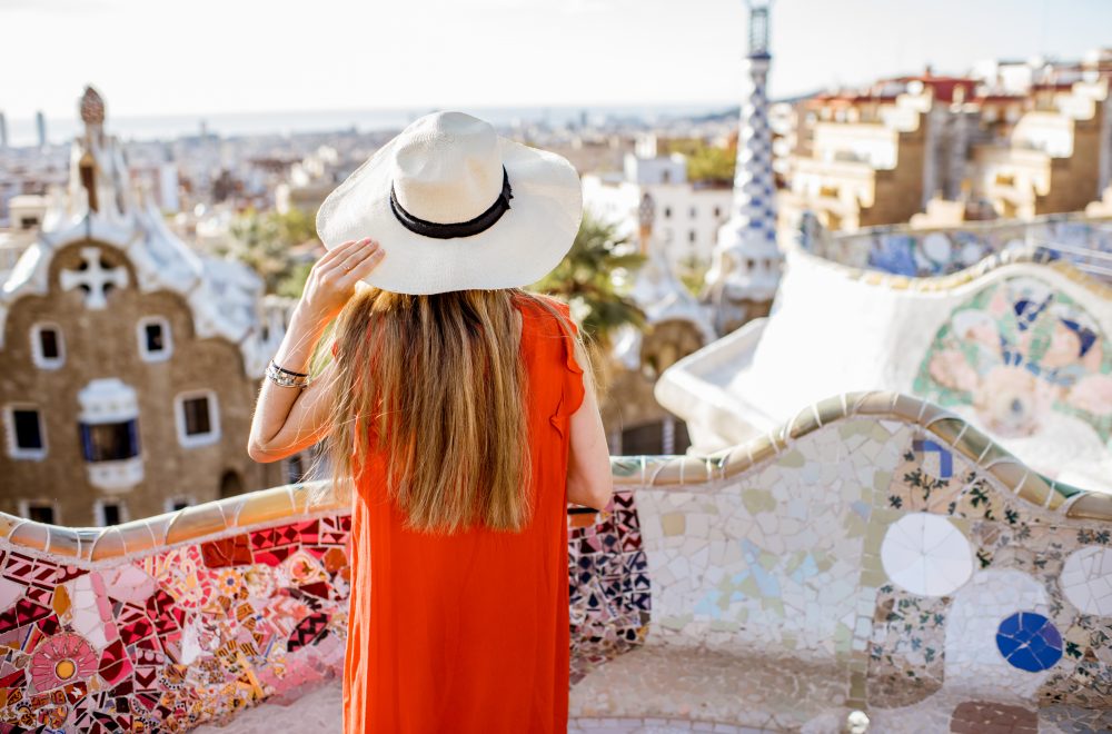 Woman traveling in Barcelona