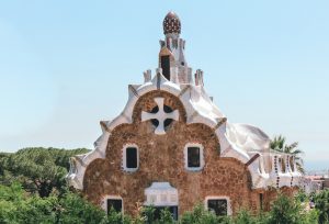 The roof of Casa del Guarda in Park Güell seen on Barcelona guided tour