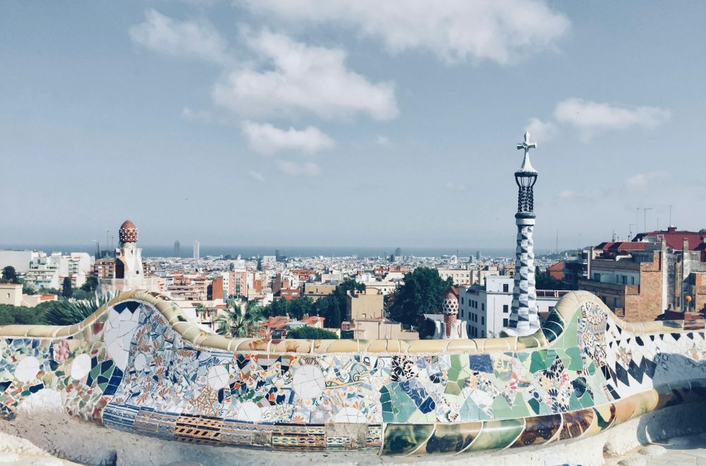 Panorama of Park Güell in Barcelona