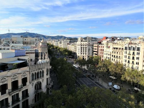 View of Passeig de Gràcia from Safestay hostel, Barcelona