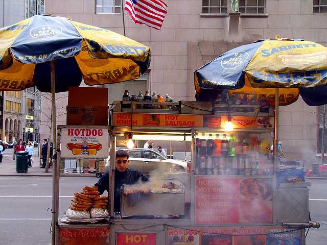 hot dog cart