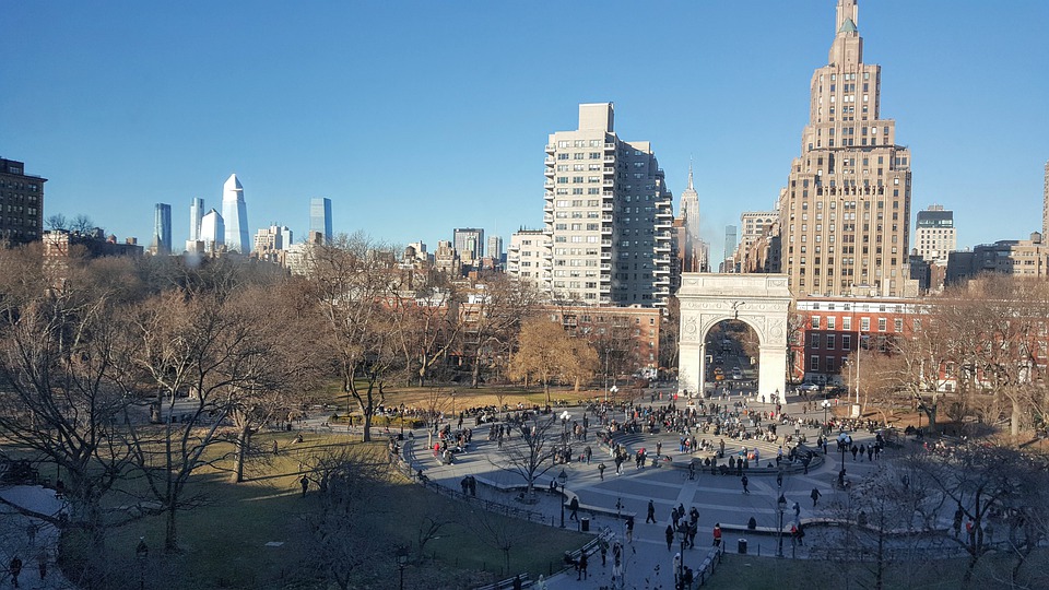 Washington Square Park is the center in Greenwich Village