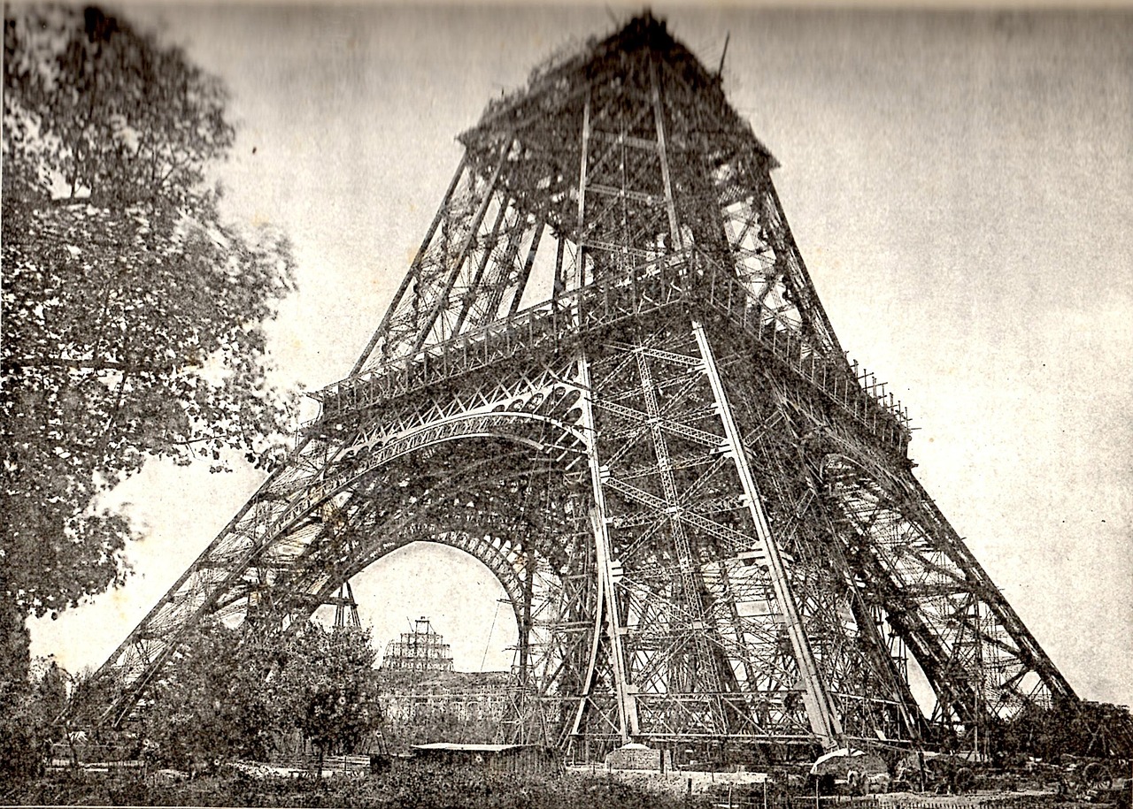 Eiffel Tower by Gustave Eiffel under construction