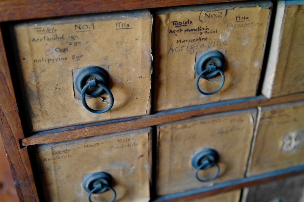 Wooden drawers close shot