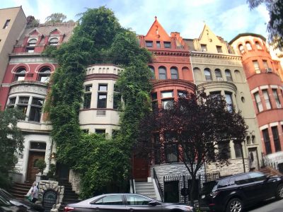 beautiful pretty townhouses rowhouses in upper west side manhattan new york city