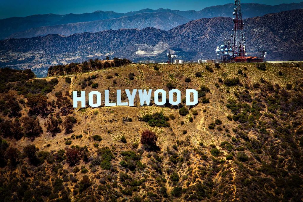 hollywood sign as visible from above