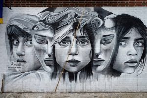 Street art, graffiti, murals