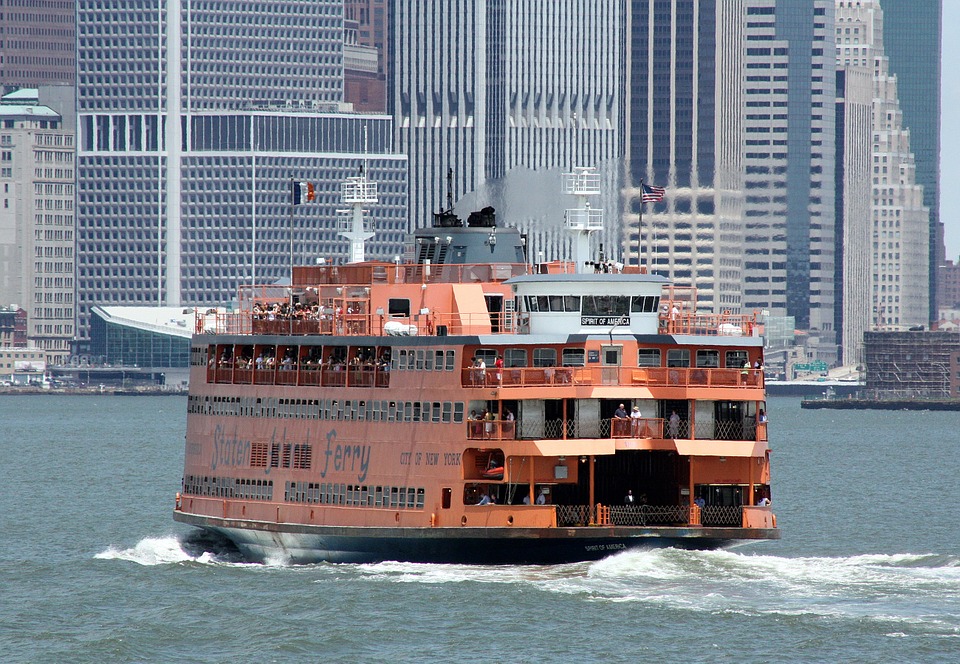 The Staten Island Ferry in New York Harbor