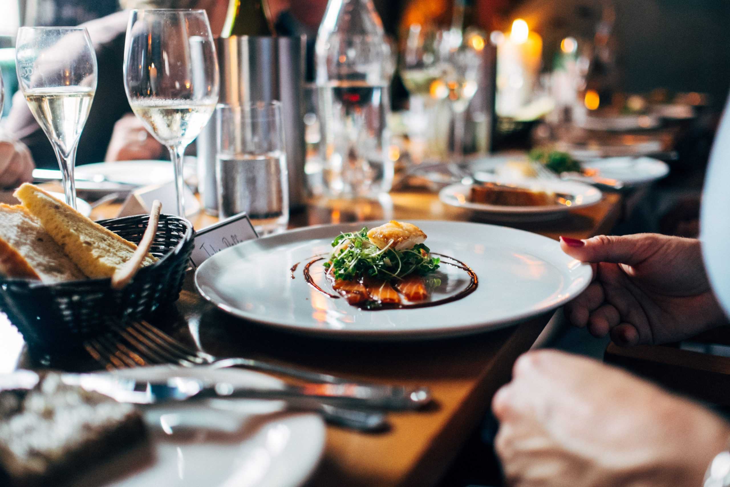 food on a plate at a restaurant