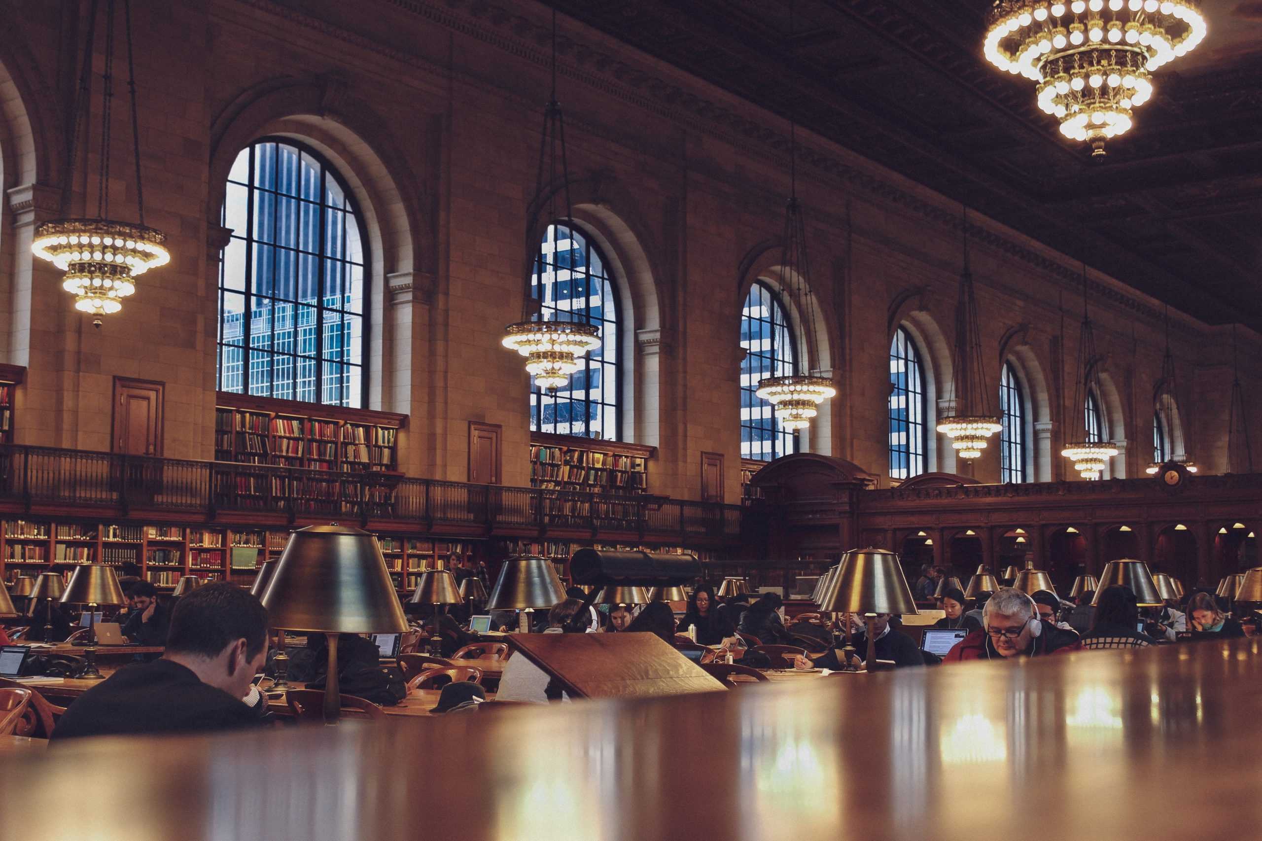 Library with people reading