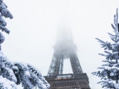 Wintery Eiffel Tower