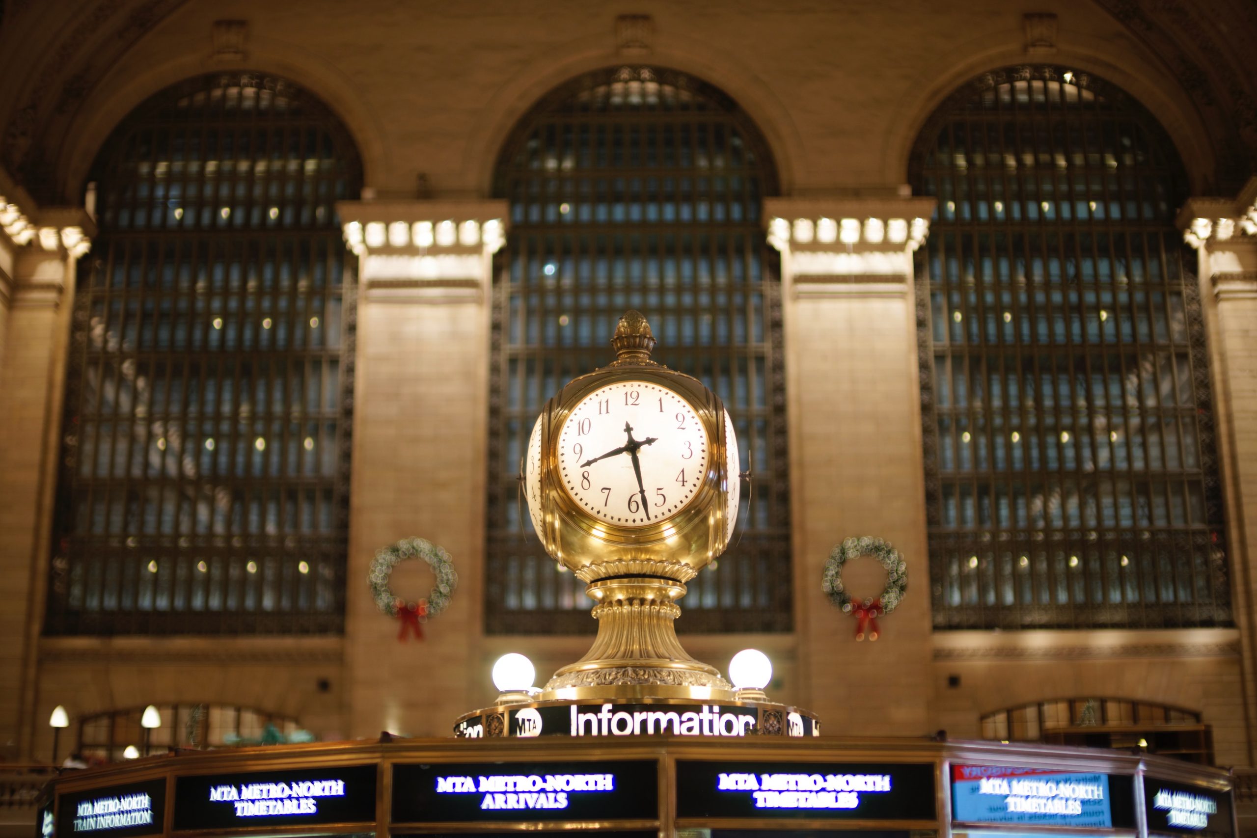 The clock inside the Main Concourse