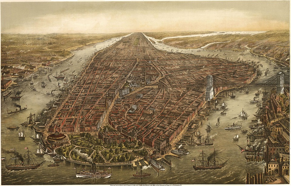 An old map of Manhattan