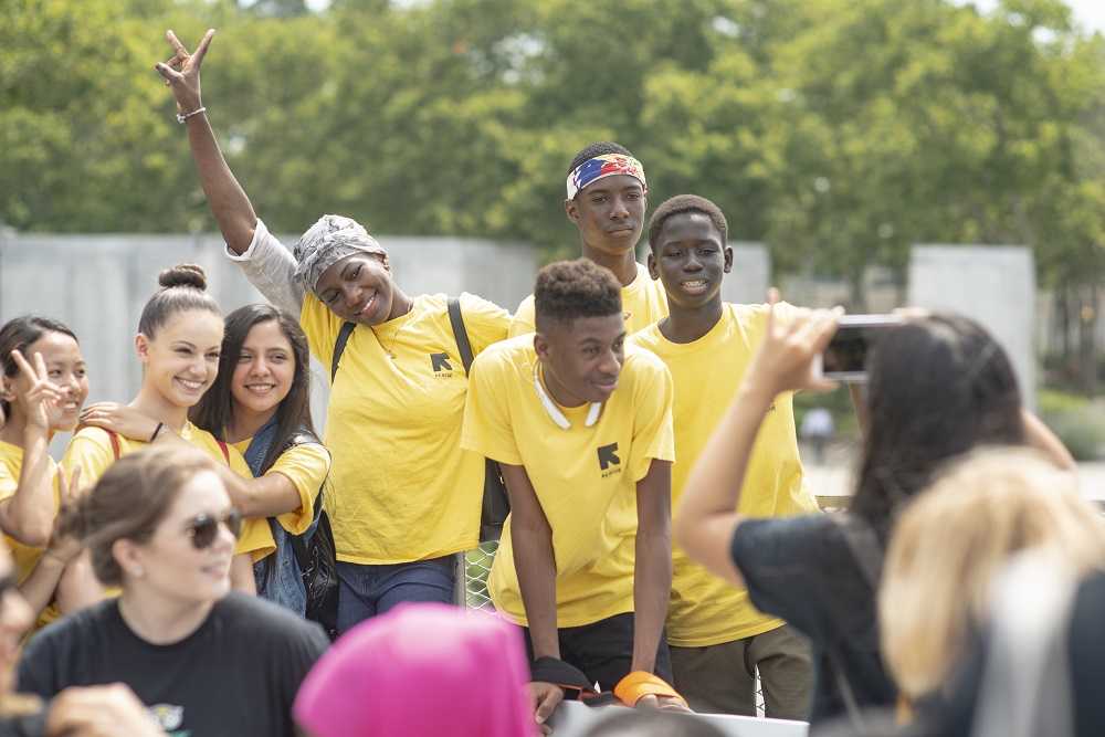 Students taking photos