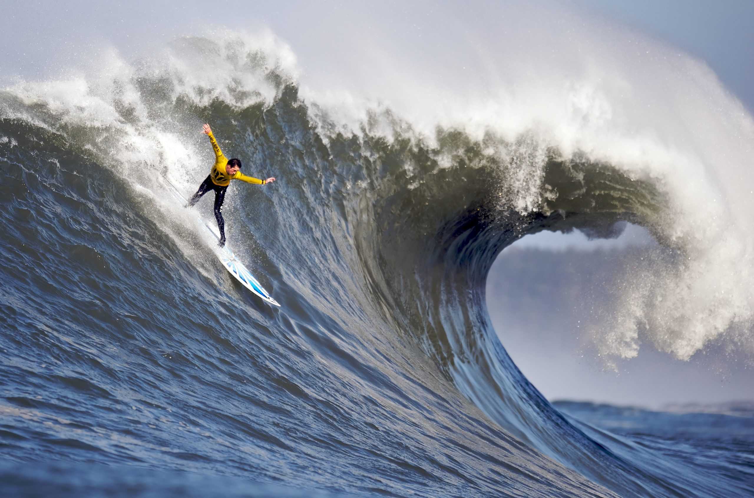 Man surfing on wave