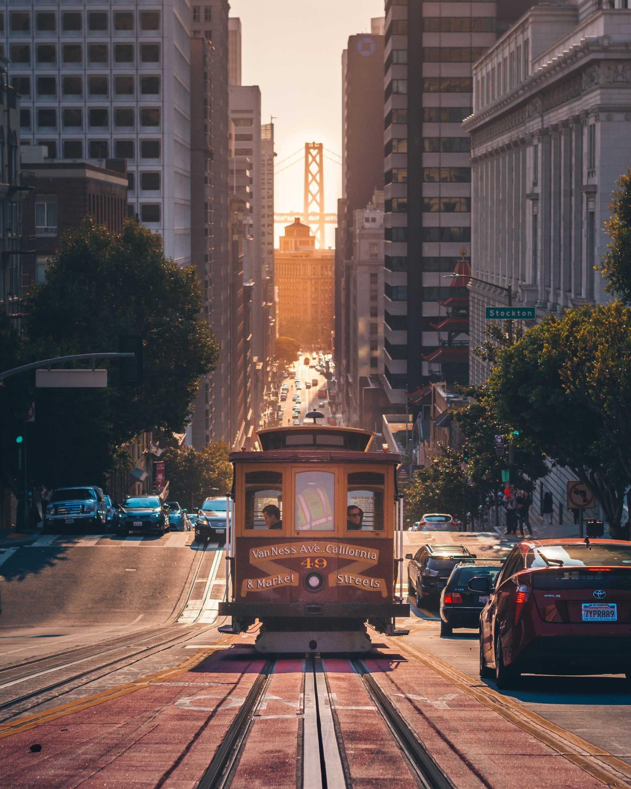 cable car through the city