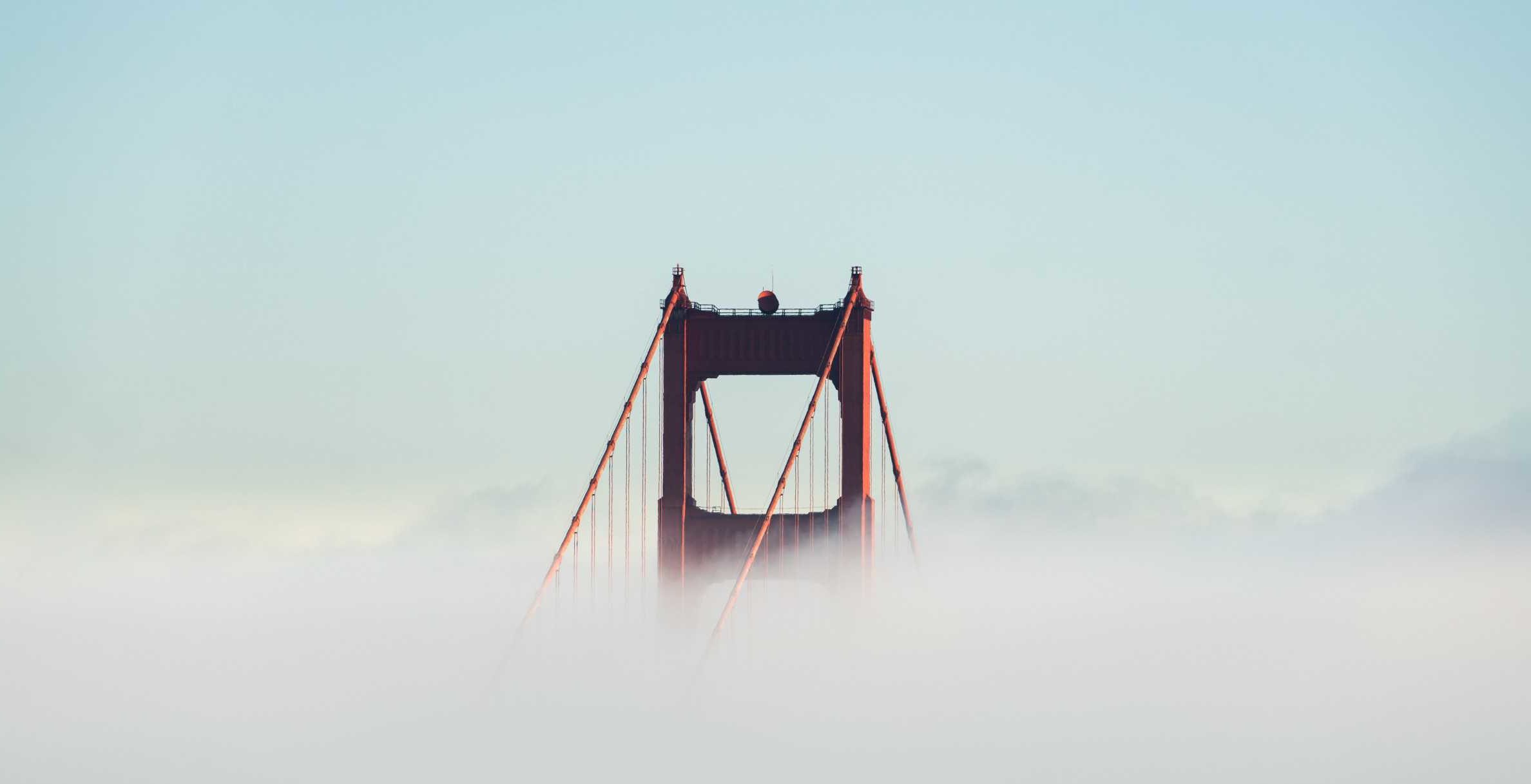 Golden Gate Bridge disappearing in the san francisco fog