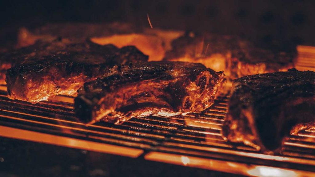 Dallas barbecue over a grill