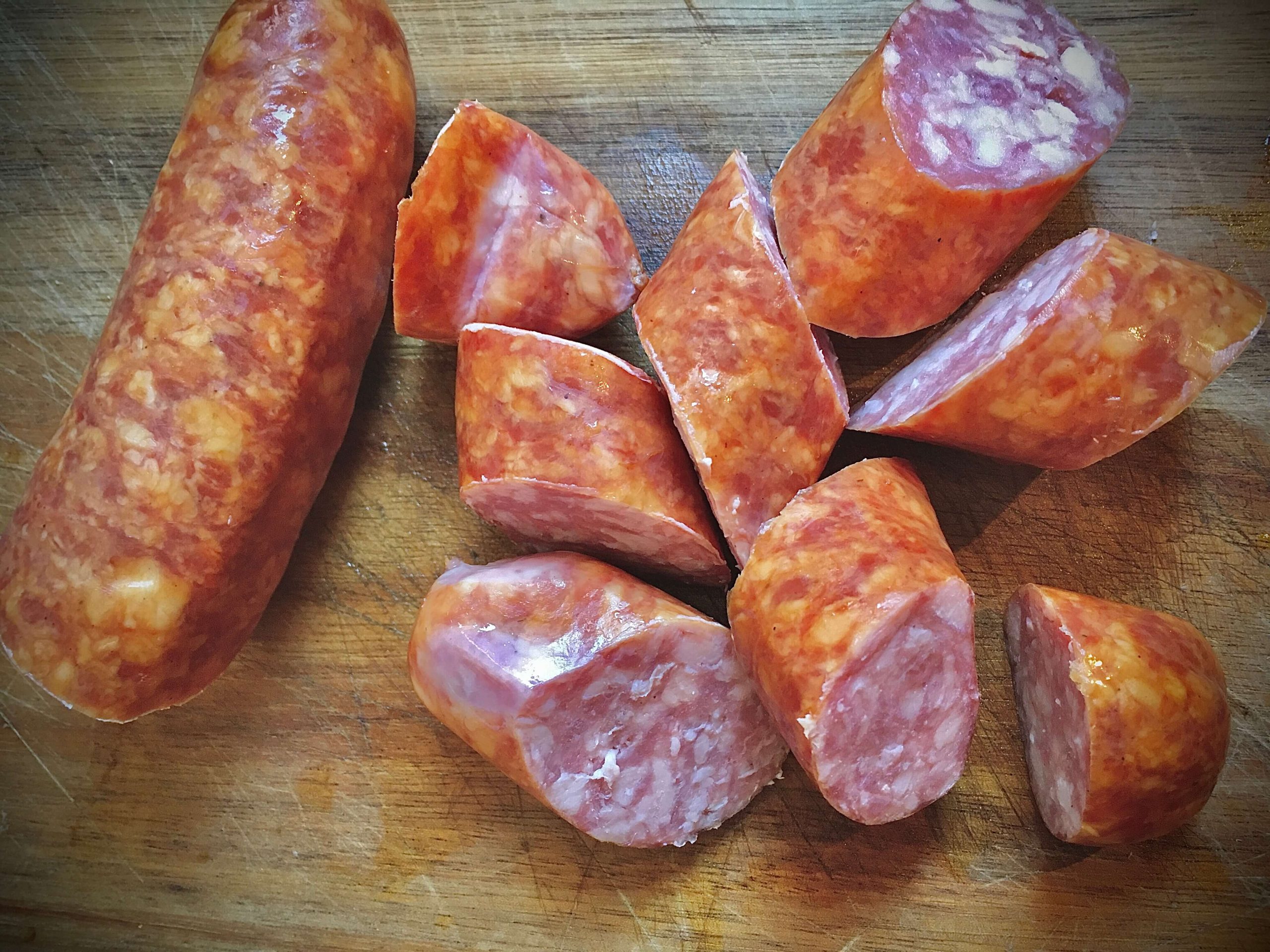 Sliced smoked sausage