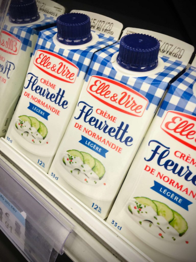 Small cartons of French heavy cream