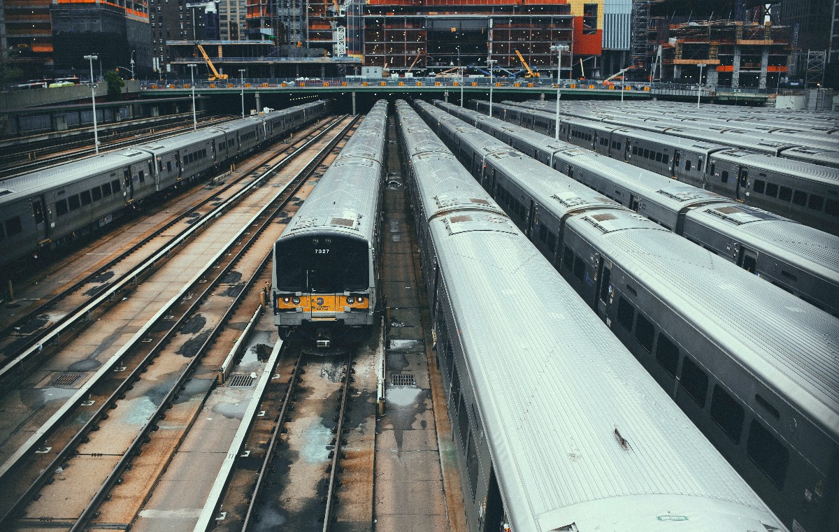 The Long Island Railroad tracks underneath Hudson Yards