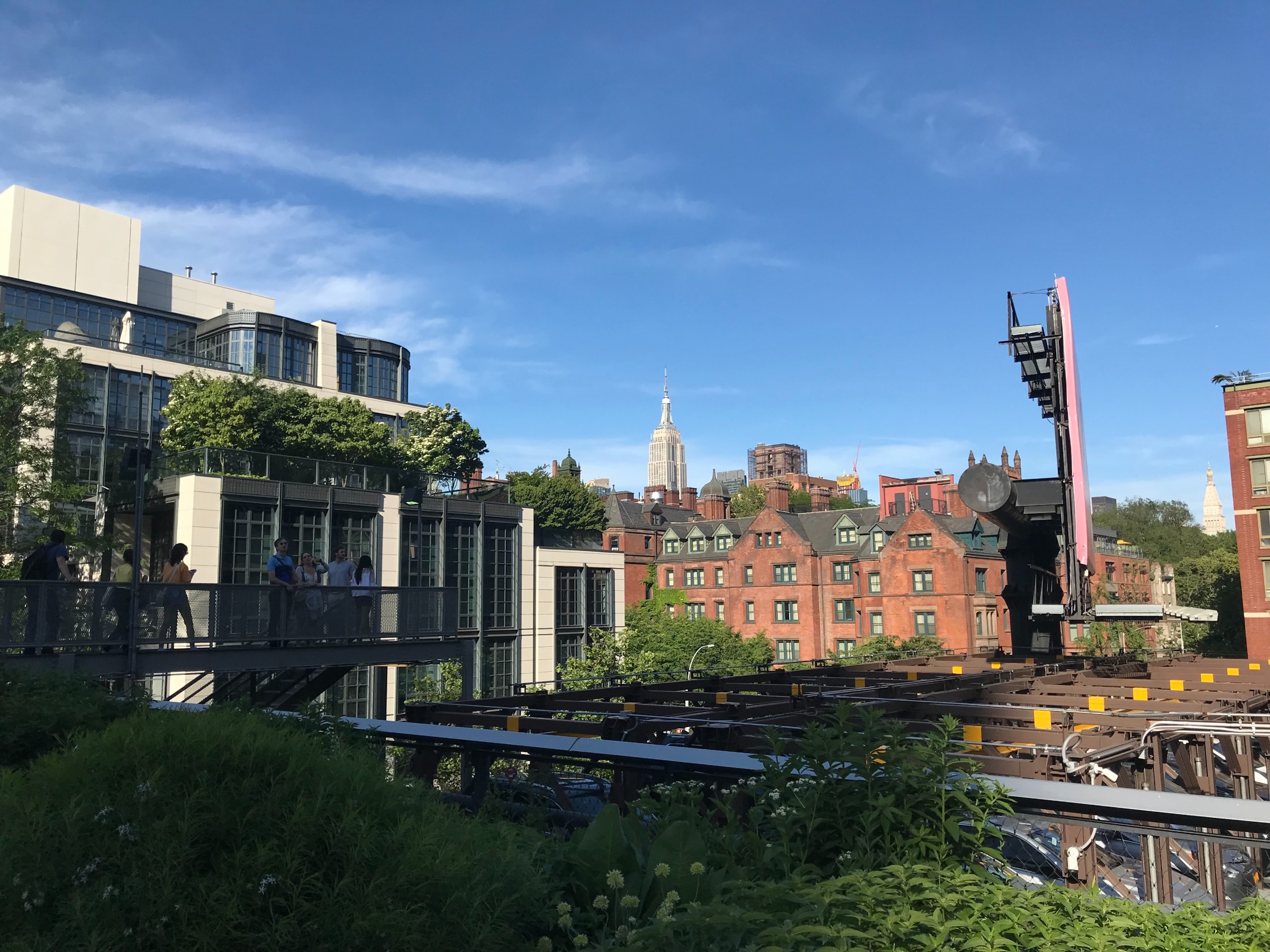 A view down the High Line near Hudson Yards