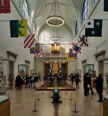 Suits of armor and weapons at the Met