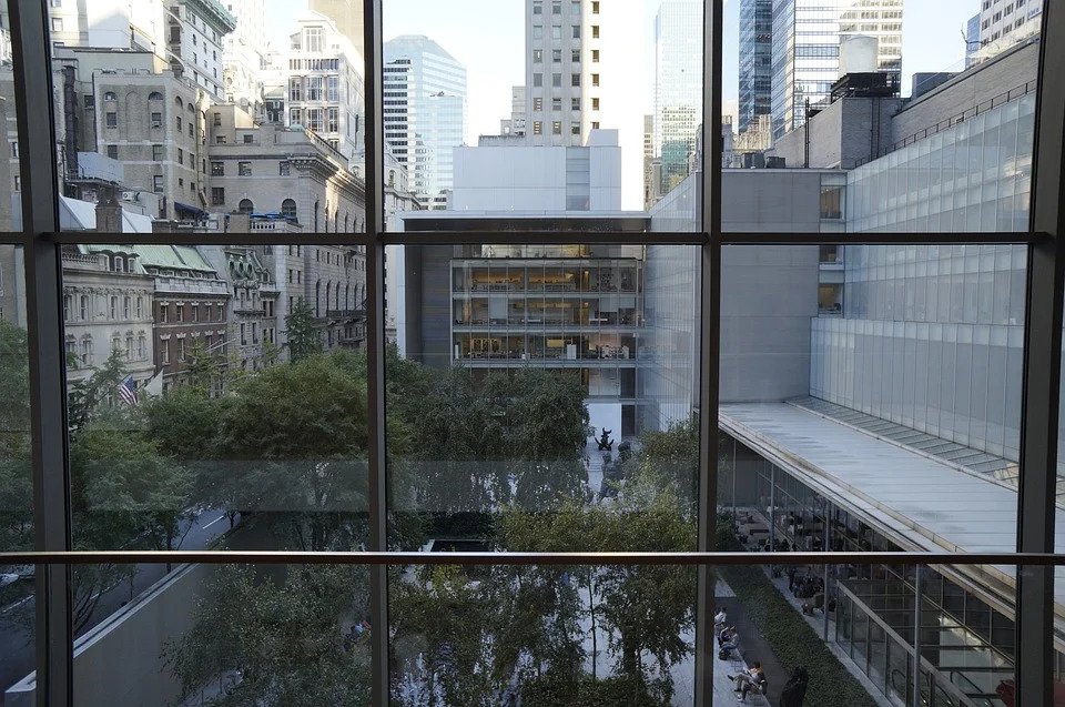 The exterior courtyards of the MoMA