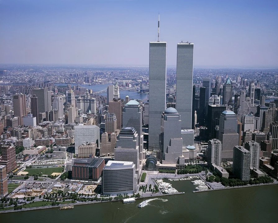 The Twin Towers seen from the air