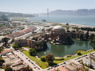Palace of fine arts aerial view