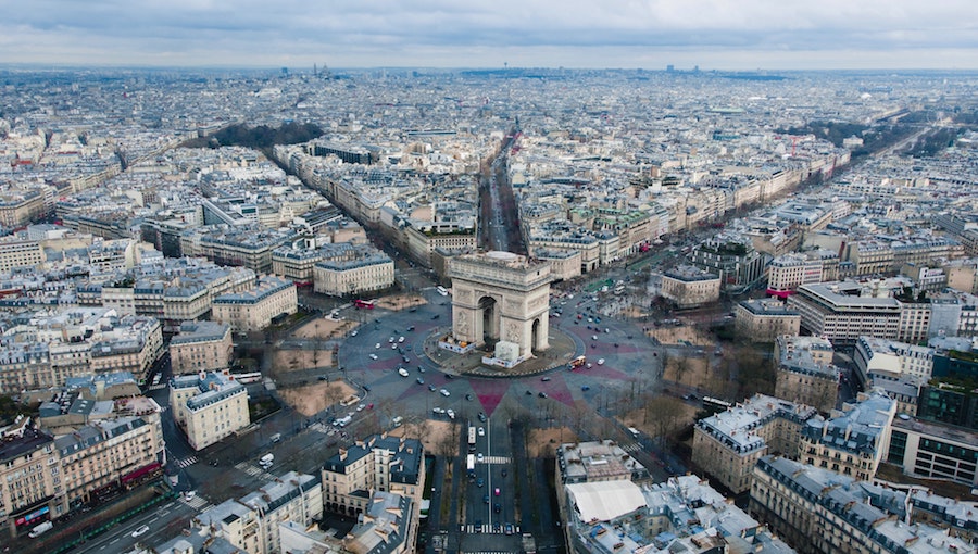 Arc de Triomphe, Avenue Champs-Elysees, Paris Greeting Card by