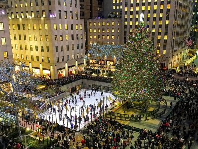 Rockefeller Center Plaza with Christmas Tree