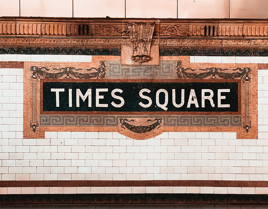 Inside the Times Square subway station