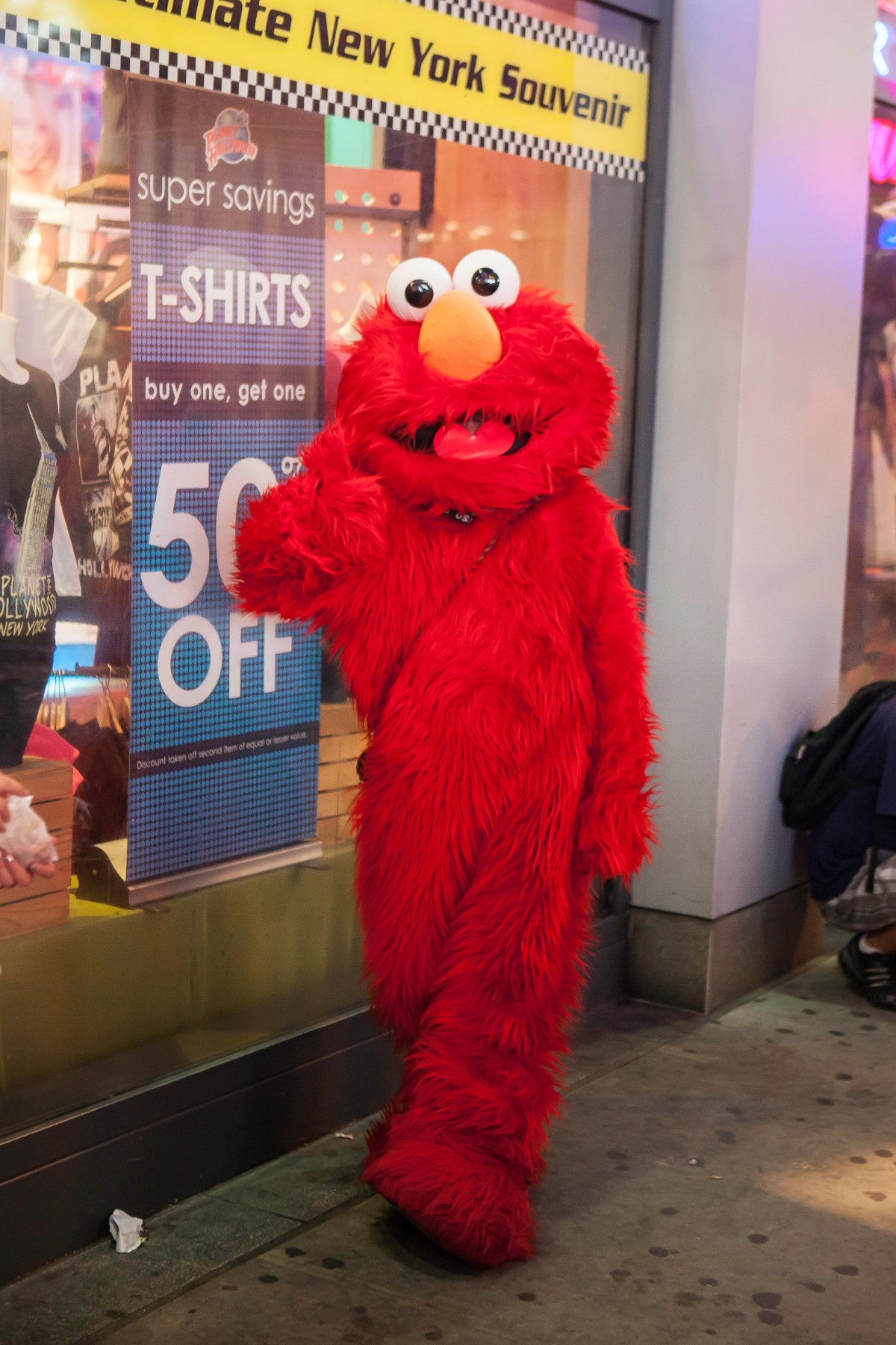 One of the various costumed character in Times Square