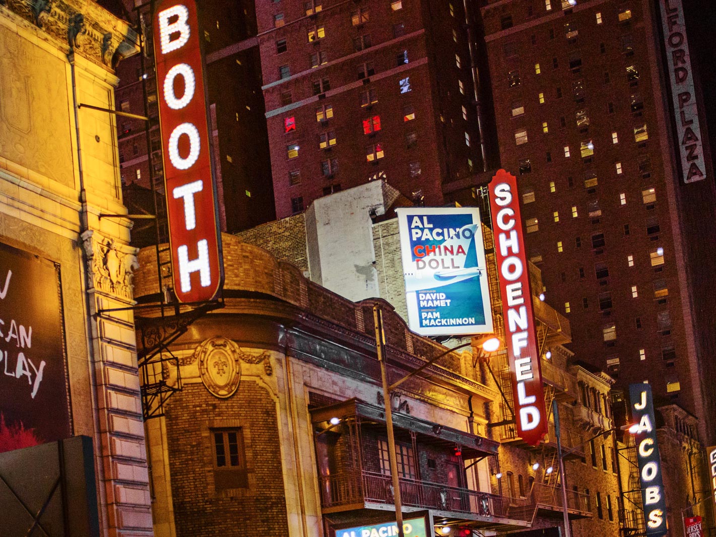 Some of the marquees on 45th Street