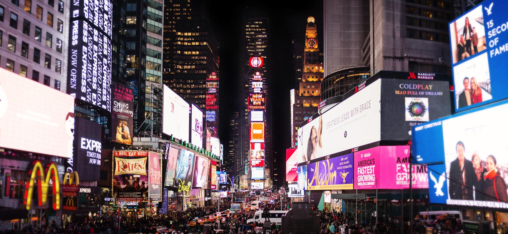 The view down Broadway to 42nd Street