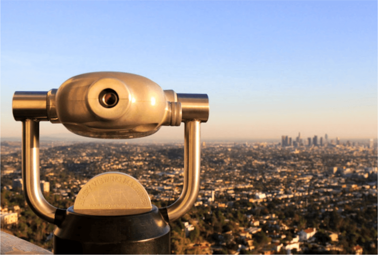 view of LA with telescope