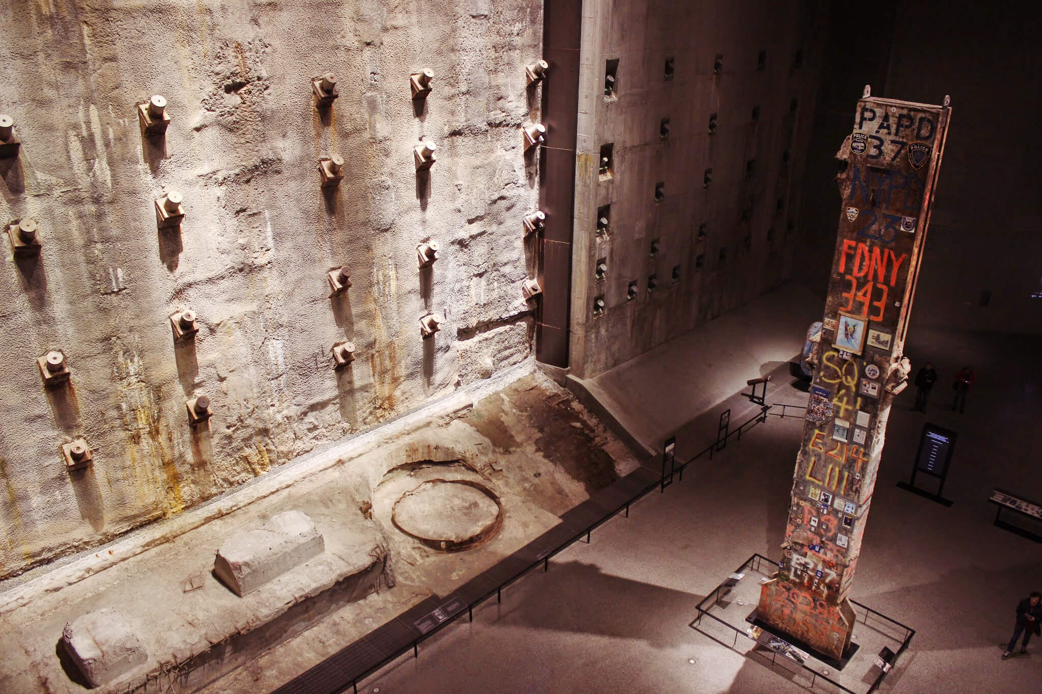 Slurry Wall Remnants and Tower Beam; 9/11 Museum