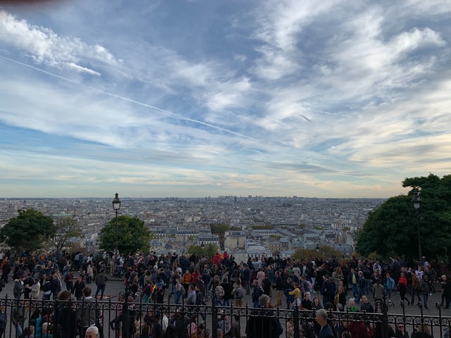 A view from the top of the Sacre Coeur at Montmartre