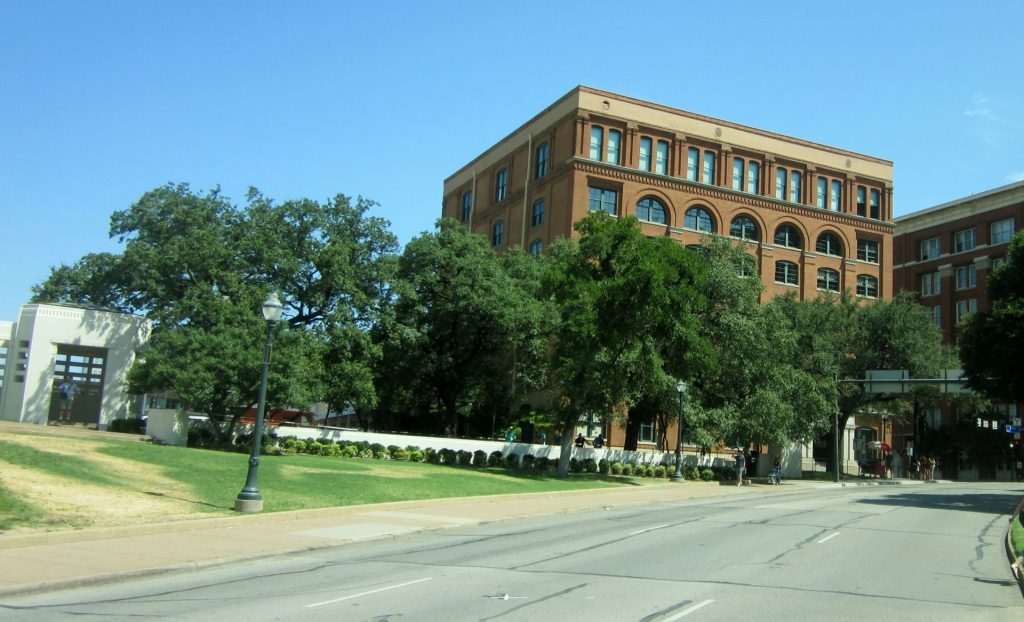 Dealey Plaza view of Sixth Floor Museum Building in Dallas